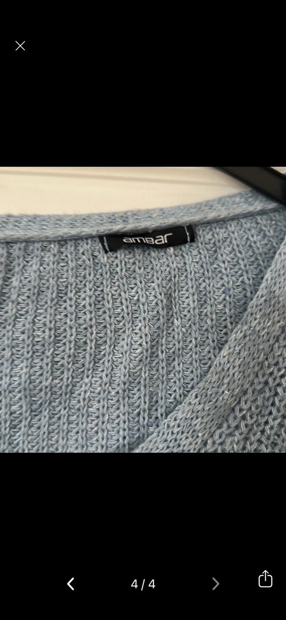 Gri V Yaka Örgü Salaş Hırka - Görsel 4