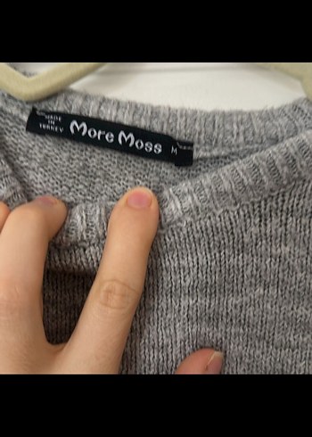 Gri Kadın Triko Uzun Kollu Kazak - Görsel 2