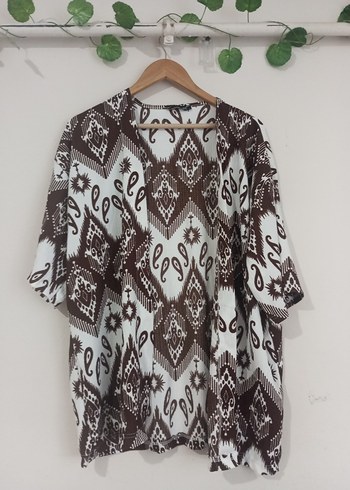 s Beden Dantel Detaylı Camel Bohem Uzun Kimono
