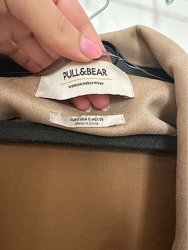s Beden camel Renk Pull Bear Süet Ceket