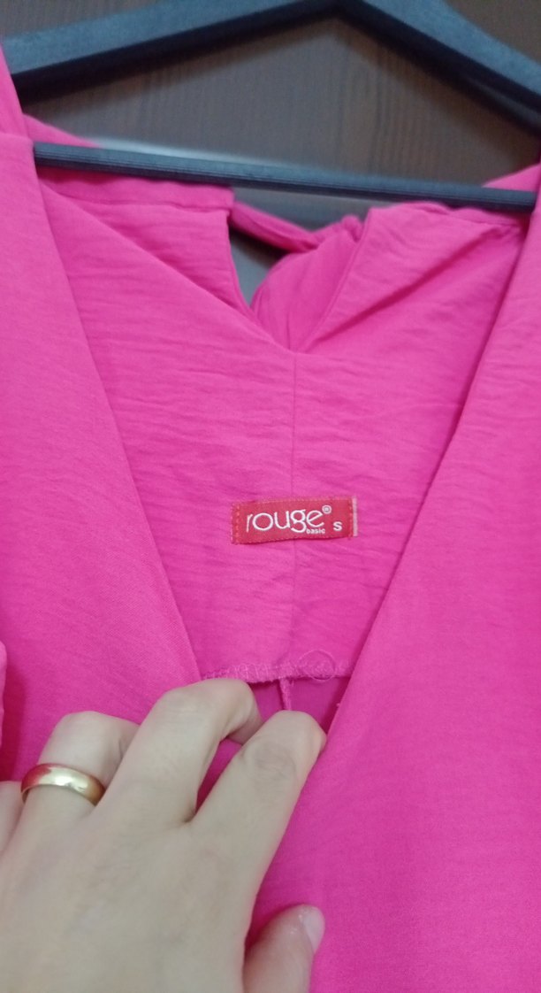 Pembe V Yaka Kolsuz Midi Tulum - Görsel 3