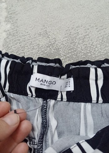 m Beden Lacivert Çizgili Kadın Bol Kesim Kumaş Pantolon
