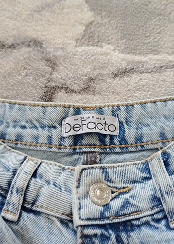 34 Beden Gri Mavi Mini Kot Şort
