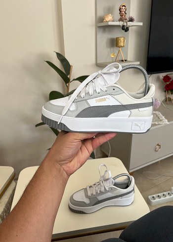 Platform Topuklu Gri Puma Kadın Spor Ayakkabı orjinal 37.5