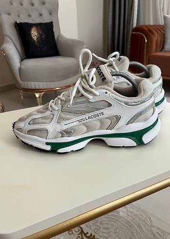 Lacoste Beyaz Gri Bağcıklı Erkek Spor Ayakkabı orjinal 42