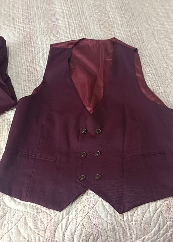 50 Beden bordo Renk Bordo Kemerli Klasik Takımı bacak uzunluk 100 cm beli 43 cm