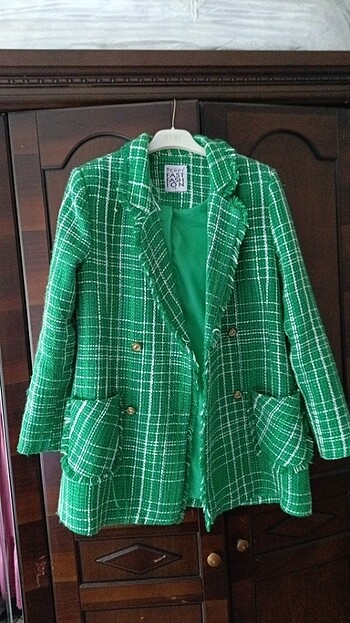 s Beden yeşil Renk Sıfır blazer ceket