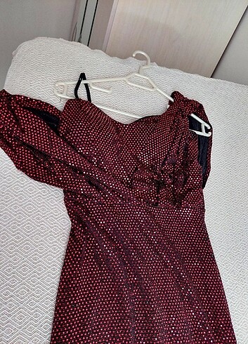 diğer Beden bordo Renk Abiye