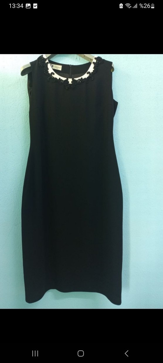 Kadın Beyaz Ceketli Elbise Siyah Desenli - Görsel 3