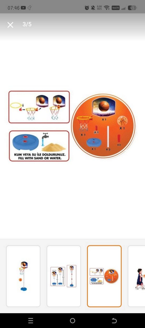 Renkli Mavi Ayaklı Basketbol Seti - Görsel 3