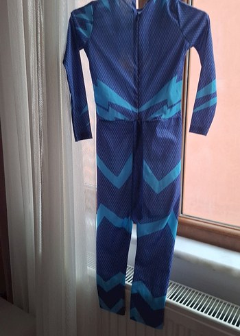 pijamaskeliler Mavi Baskılı Çocuk Tulum - Uzun Kollu, Fermuarlı - Görsel 3