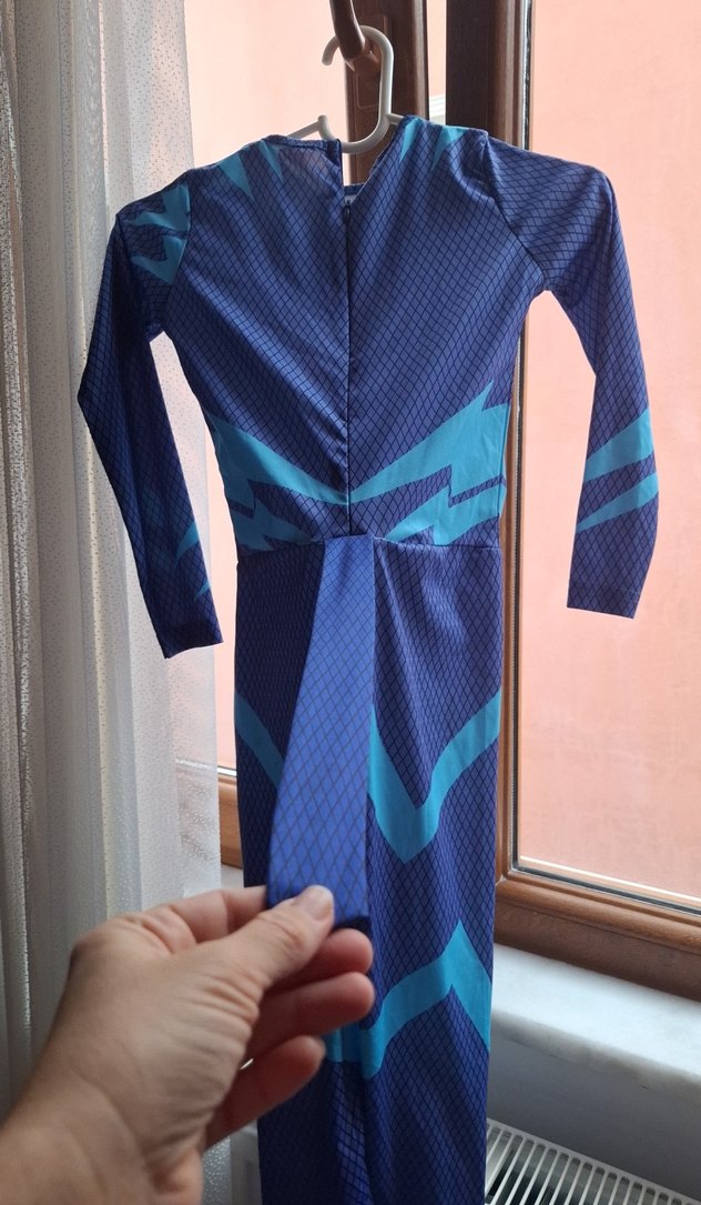 pijamaskeliler Mavi Baskılı Çocuk Tulum - Uzun Kollu, Fermuarlı - Görsel 2