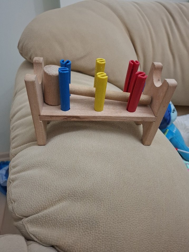 Renkli Ahşap Çekiçli Eğitici Oyuncak - Görsel 2