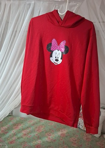 Kız Çocuk Kırmızı Minnie Baskılı Sweatshirt - Görsel 2