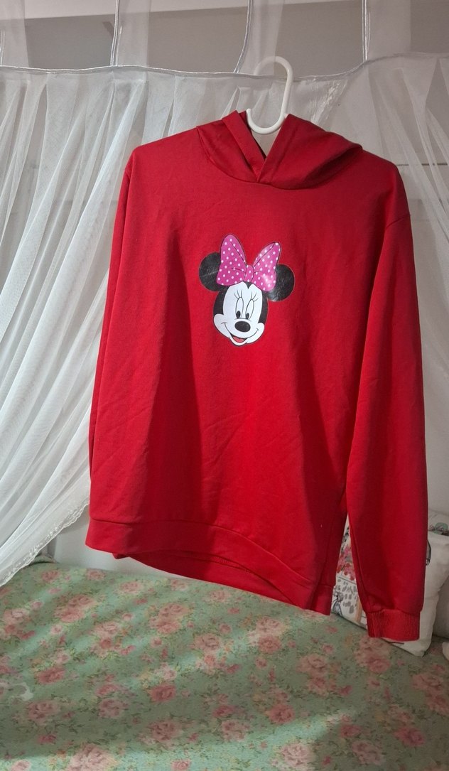 Kız Çocuk Kırmızı Minnie Baskılı Sweatshirt - Görsel 2