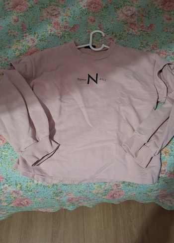 Pembe Pamuklu Uzun Kollu cocuk Sweatshirt - Görsel 5