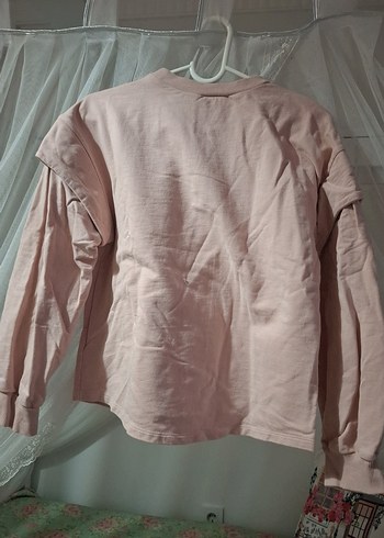 Pembe Pamuklu Uzun Kollu cocuk Sweatshirt - Görsel 4