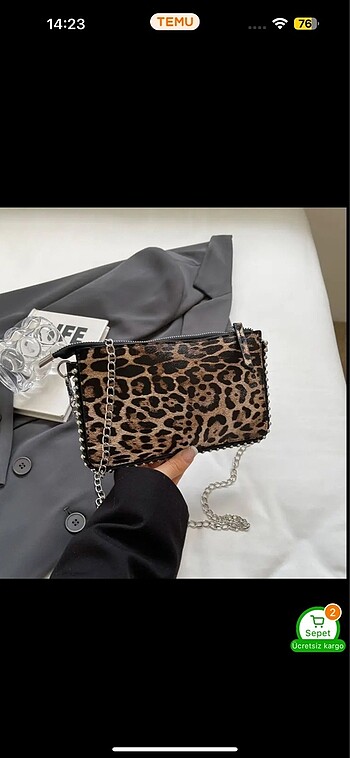 Zara leopar zincir çanta