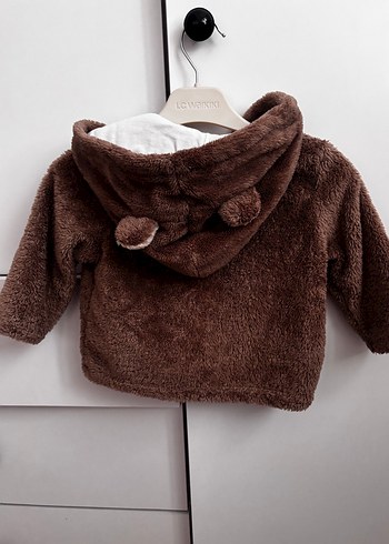 Kahverengi Kapüşonlu Erkek Çocuk Kürklü Mont - Görsel 2