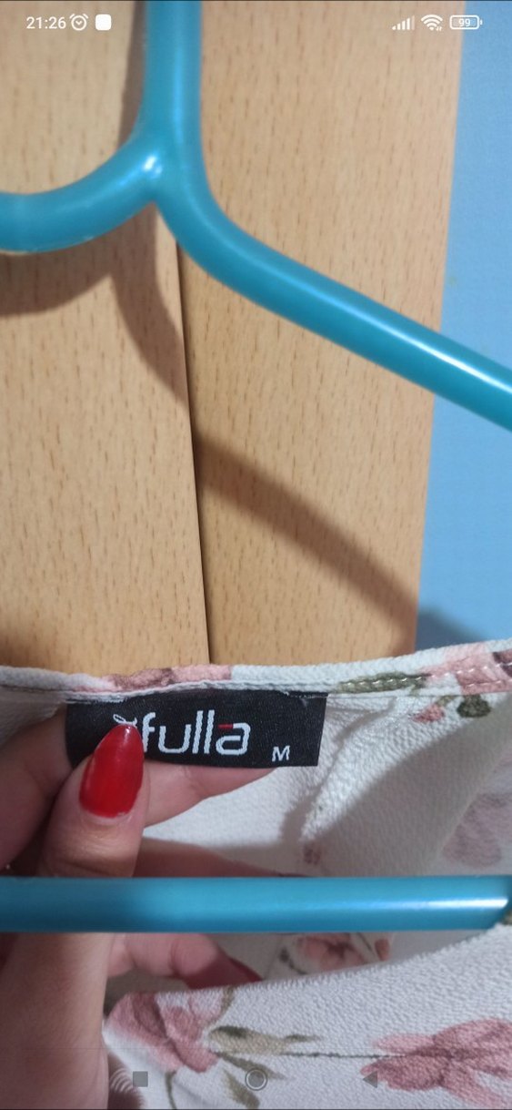 Bohem V Yaka Kısa Kollu Desenli Bluz - Görsel 3