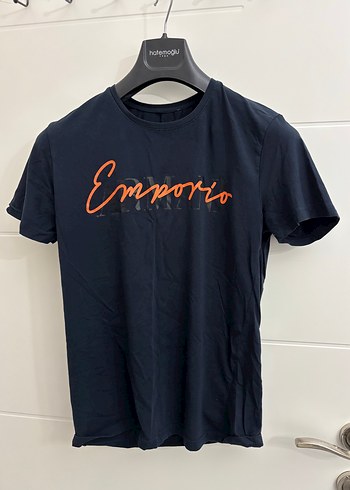 Emporio Armani Lacivert Bisiklet Yaka Tisort