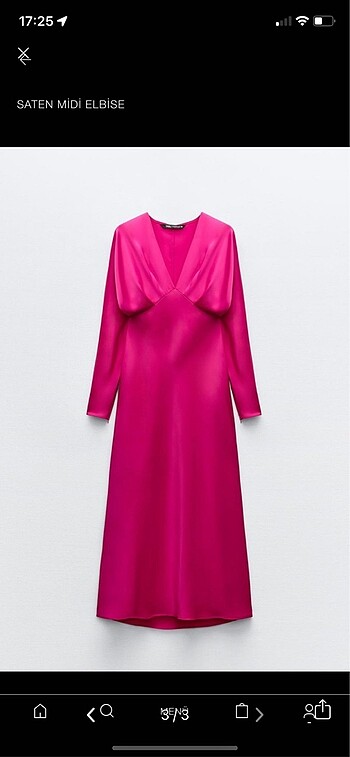 Zara saten elbise