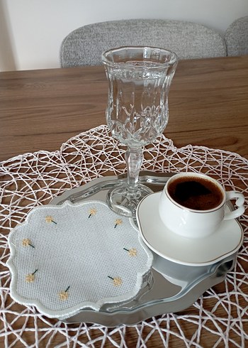 Vintage Nakışlı Küçük Çiçekli Peçete - Görsel 5