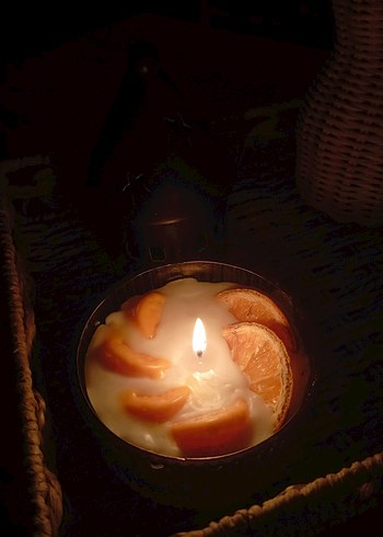 Turuncu Dilimli Meyveli Kokulu Mum - Görsel 2