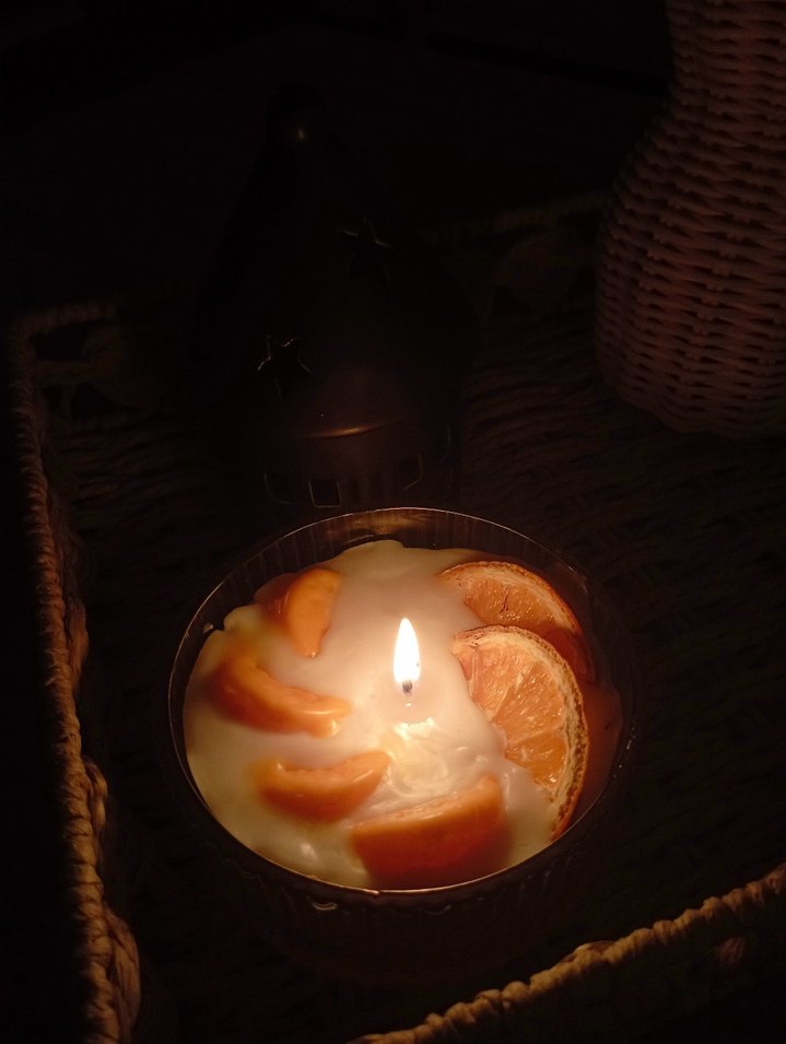 Turuncu Dilimli Meyveli Kokulu Mum - Görsel 2