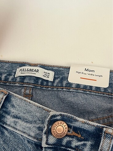 36 Beden mavi Renk Pull&bear mom jean