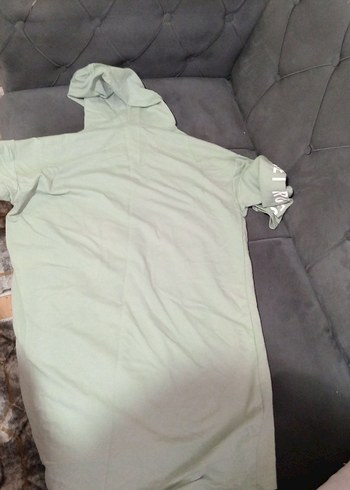 Diğer Gri Kapüşonlu NYC Baskılı Oversize Sweatshirt