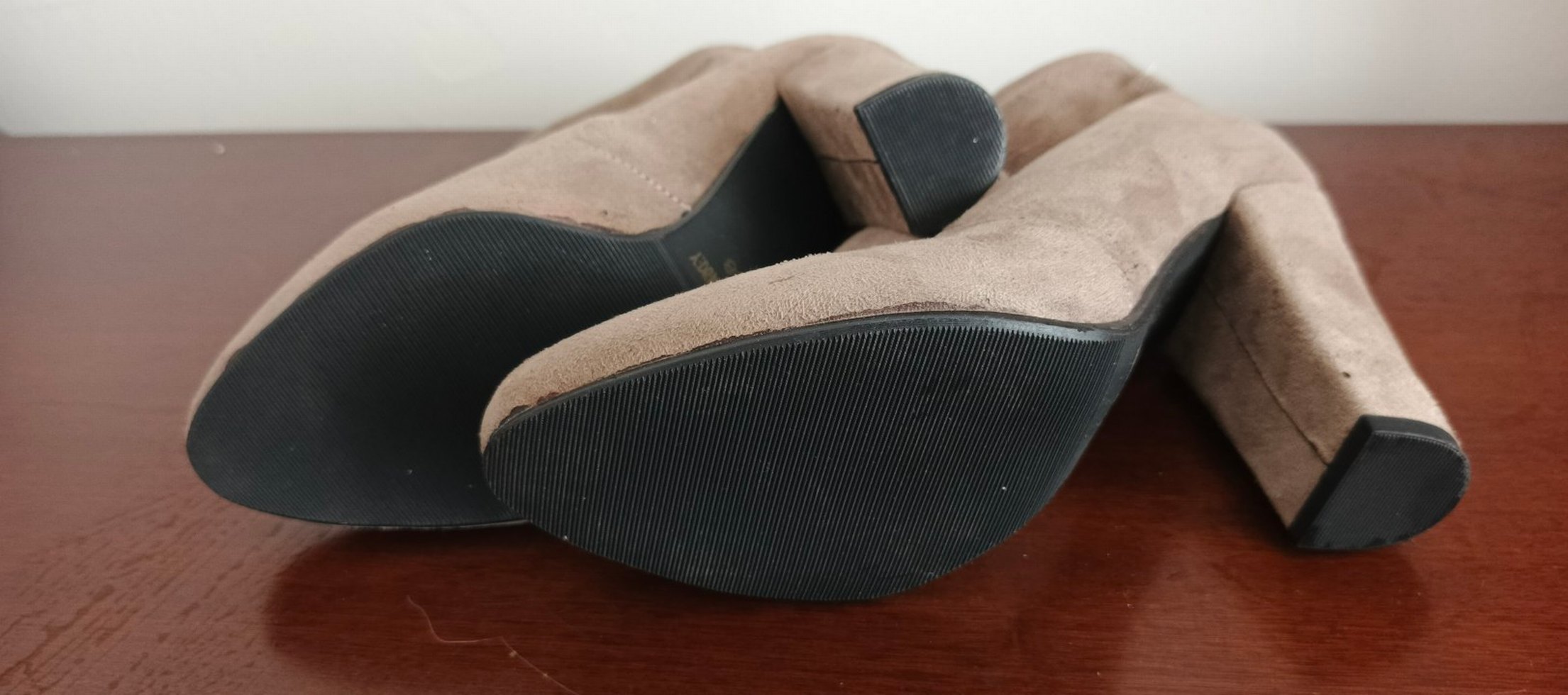 Süet Bej Topuklu Kadın Bot - Görsel 4