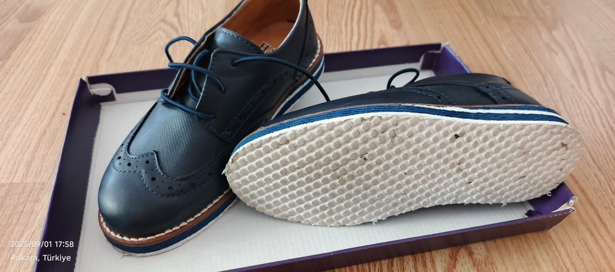 Koyu Mavi Tokalı Erkek Çocuk Özel Ayakkabı - Görsel 3