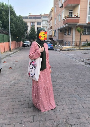 Pembe Bağlamalı Uzun Salaş Elbise