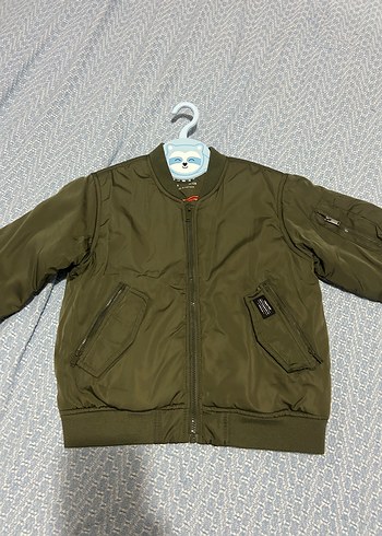 Zara Marka Haki Bomber Ceket Fermuarlı