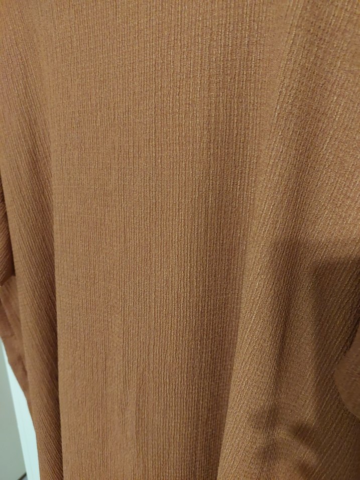 Kahverengi omuz dekolte Elbise - Görsel 2