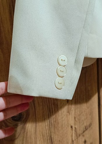m Beden ten rengi Renk Bej Kısa Kadın Blazer Ceket