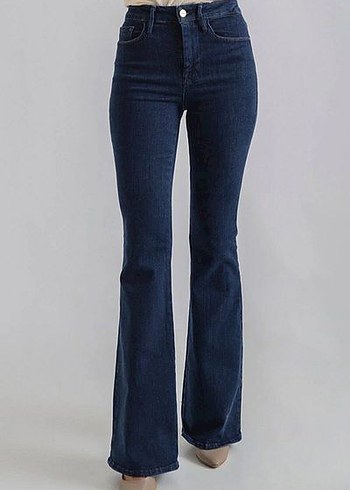 Lacivert Kadın Midi Boy Denim Pantolon