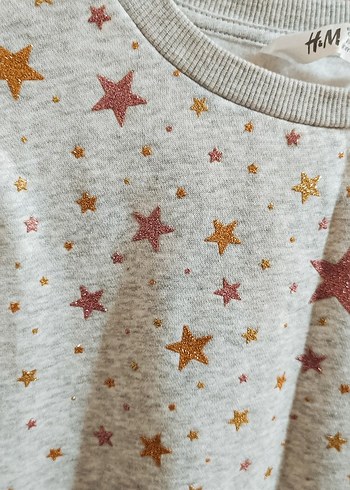 xs Beden Gri Uzun Kollu Baskılı Sweatshirt