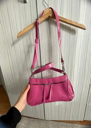 Pembe Deri Kadın Omuz Çantası