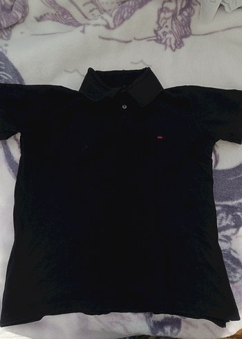 Siyah  Polo yaka Tişört - Görsel 4