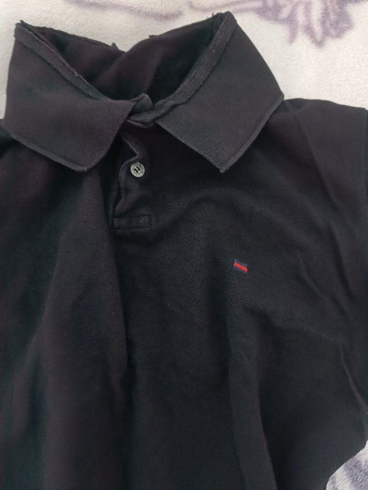 Siyah  Polo yaka Tişört - Görsel 2