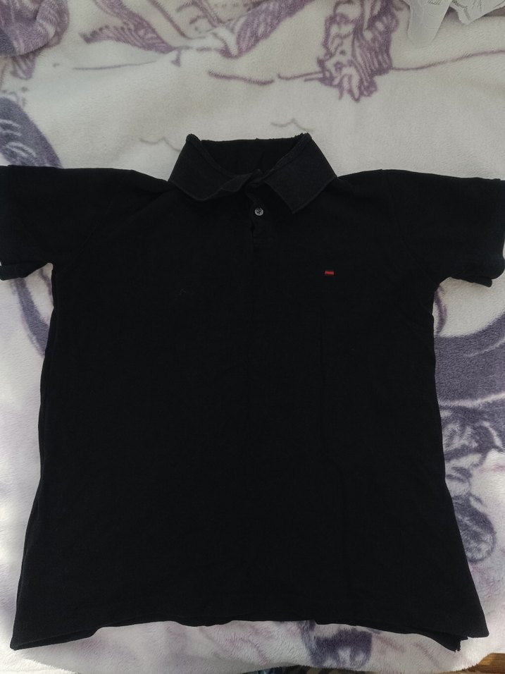 Siyah  Polo yaka Tişört - Görsel 4