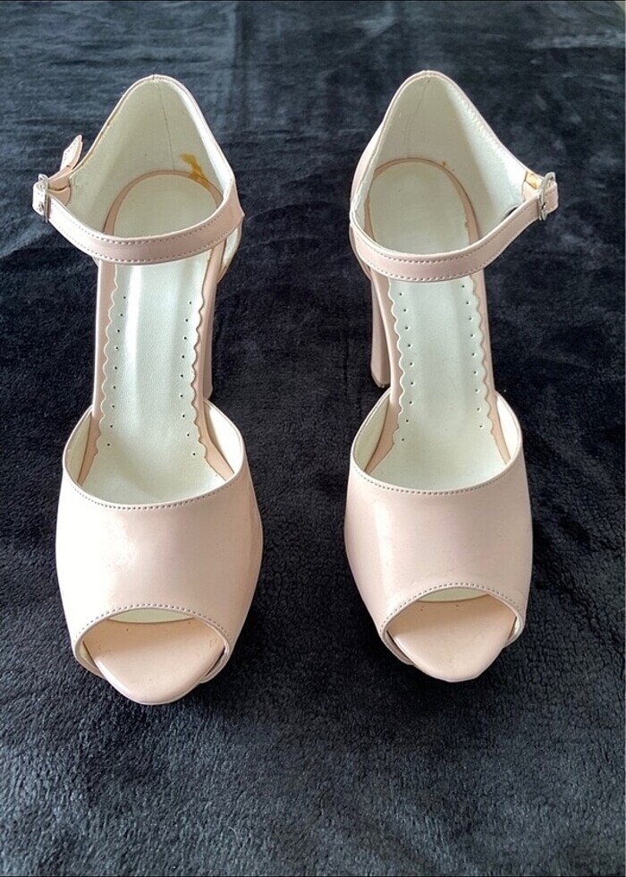 PEMBE TEN RENGİ TOPUKLU AYAKKABI - Görsel 3