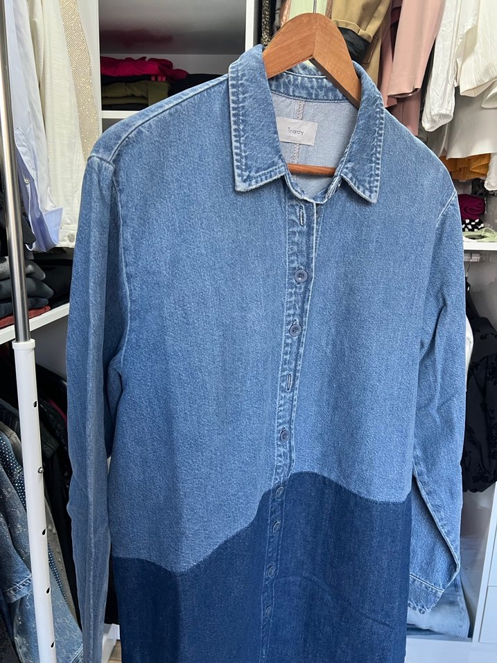 Triarchy Mavi Uzun Denim Ceket - Görsel 5