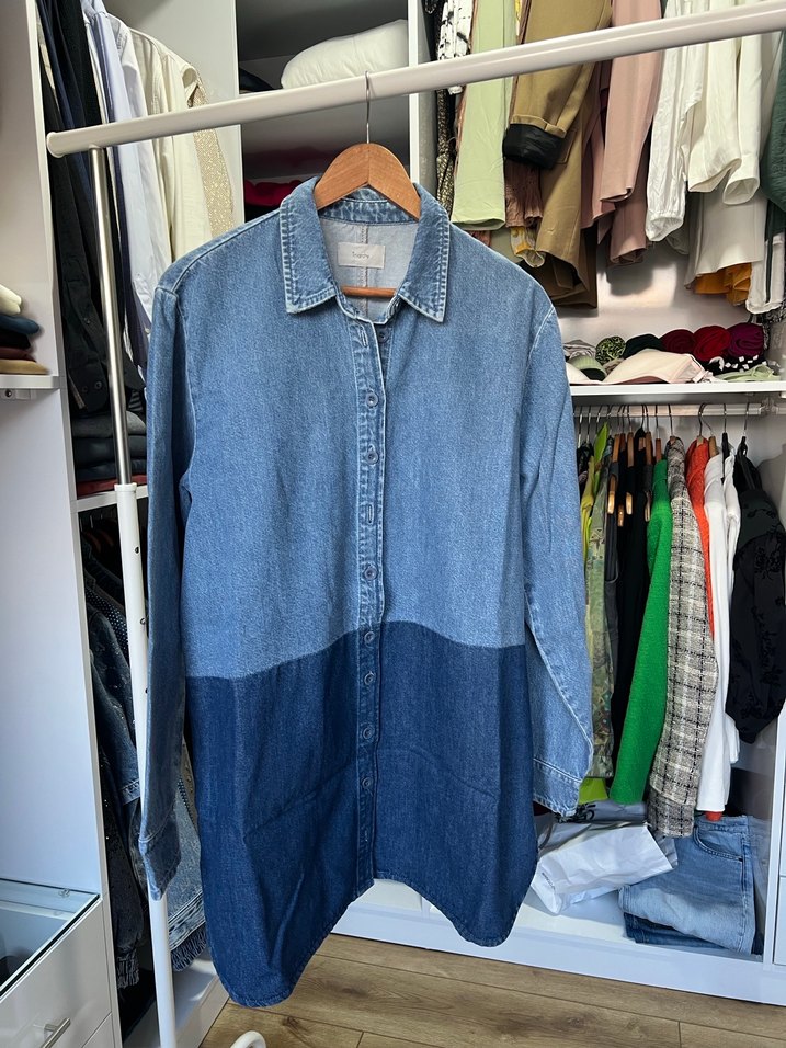 Triarchy Mavi Uzun Denim Ceket - Görsel 2