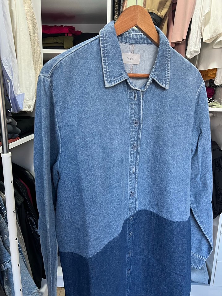 Triarchy Mavi Uzun Denim Ceket - Görsel 4