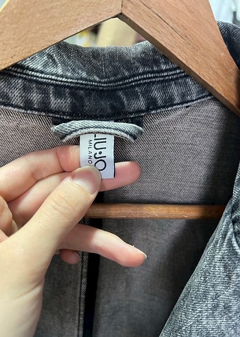 Kadın Gri Denim Ceket Düğmeli Normal Boy - Görsel 7