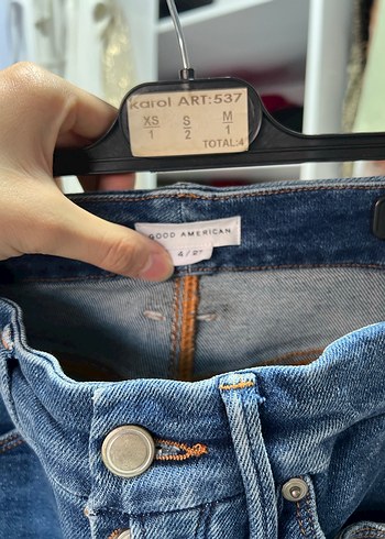 Gri Tokalı Bol Kesim Kadın Jean pantolon - Görsel 7