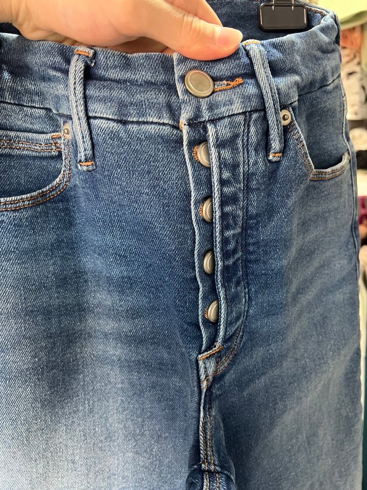 Gri Tokalı Bol Kesim Kadın Jean pantolon - Görsel 5